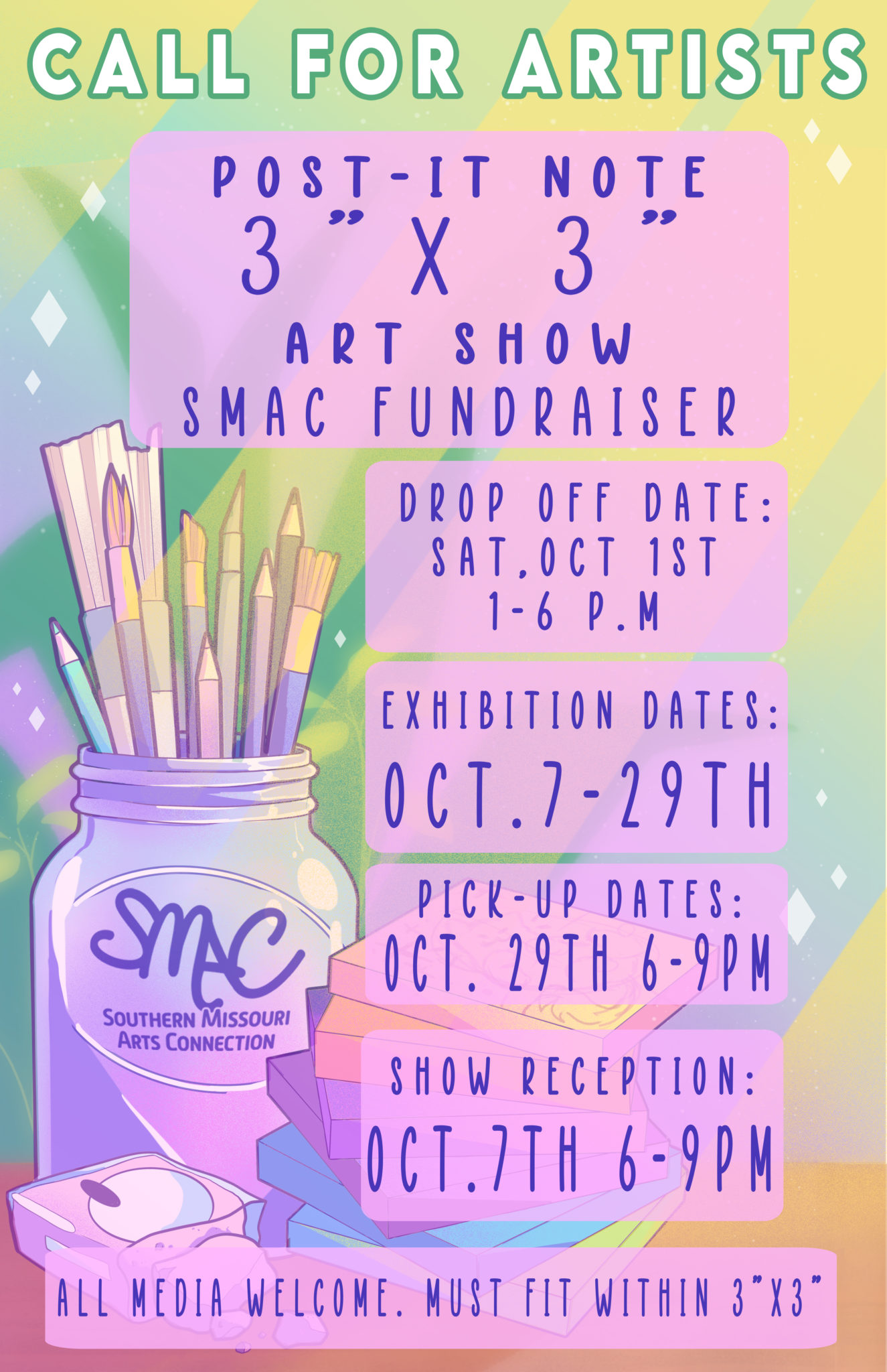 call-for-artists-post-it-note-3-x3-art-exhibit-smac-fundraiser